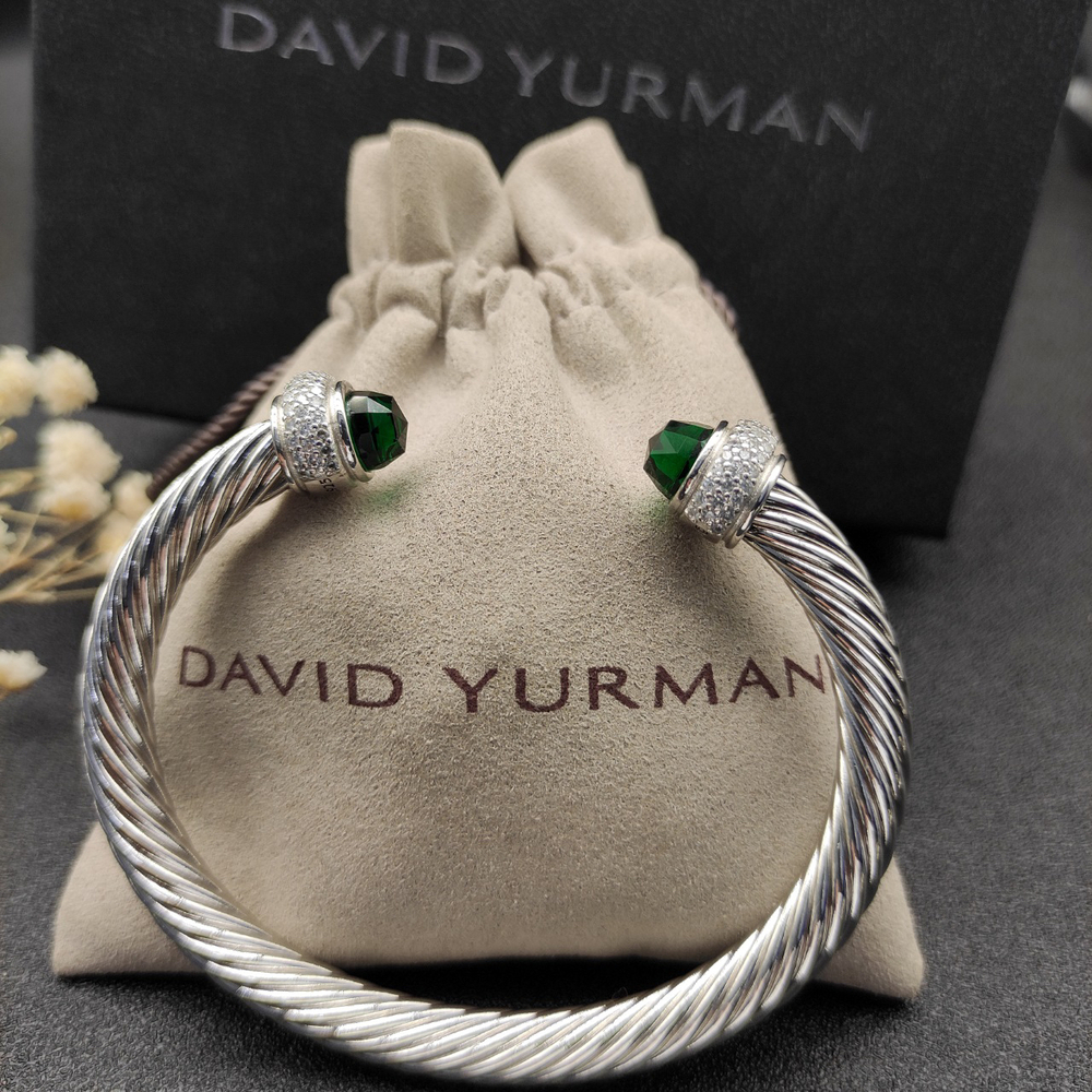 David Yurman 7mm full diamond deep green diamond bangle